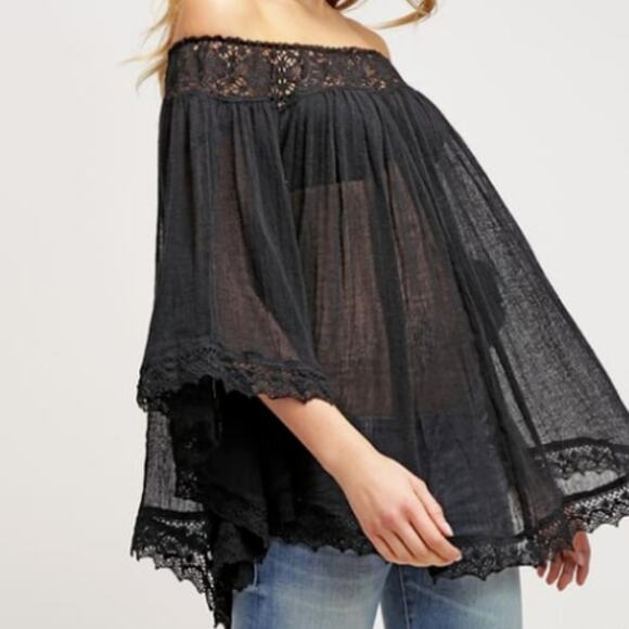 RALPH LAUREN DENIM & SUPPLY Lace Ruffle Black Blouse Top – XS / Small - Picture 9 of 9